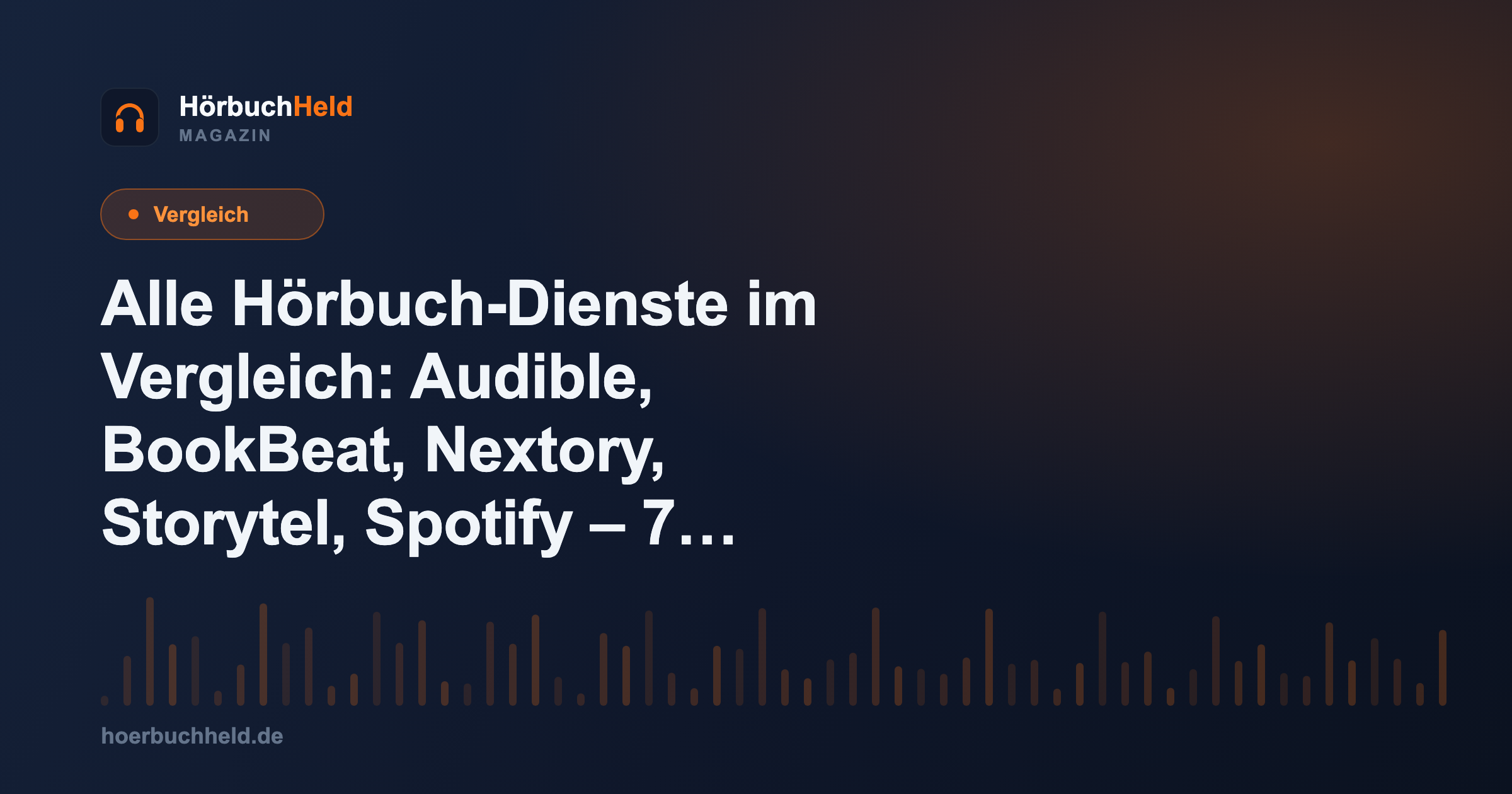Alle Hörbuch-Dienste im Vergleich: Audible, BookBeat, Nextory, Storytel, Spotify – 7 Kategorien, echte Daten