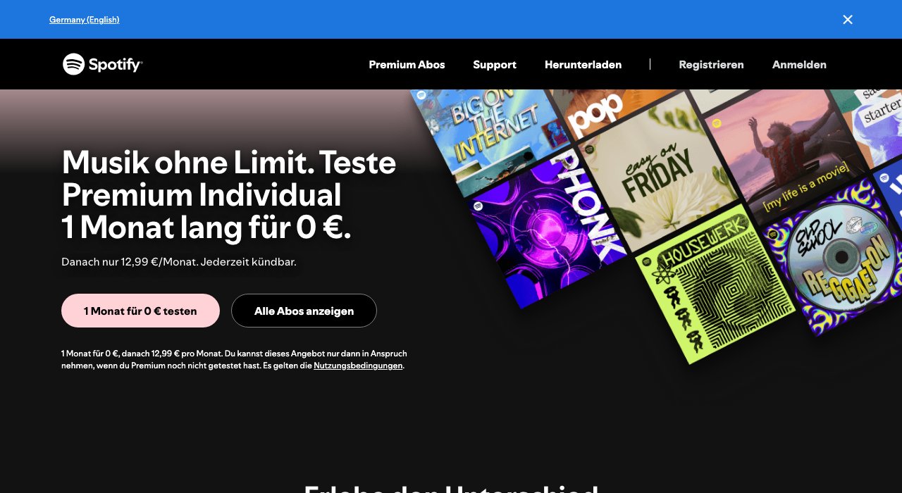 Spotify – Homepage