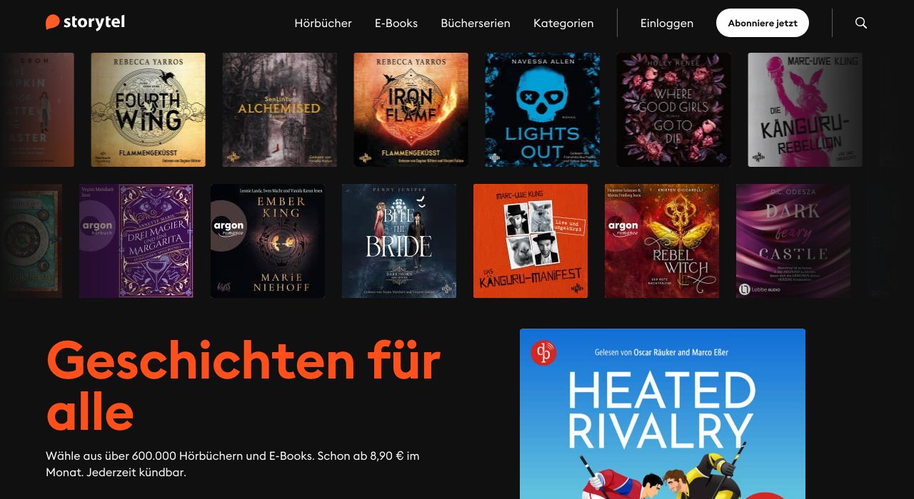 Storytel – Homepage